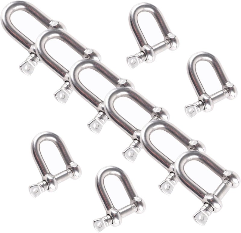 ALLZSMOOTHLY Bow Shackle 1/4 '', 5/16'',3/8'',high-Strength Carbon Steel Bow Shackle, Screw Pin Anchor Shackle,Suitable for Camping and Hiking - Image 1
